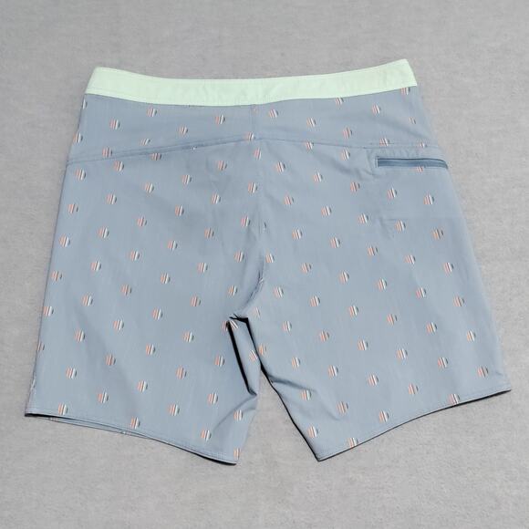 Roark Swim Trunks Board Shorts Mens 36 Savage Series 9" Blue Green Geometric - Picture 3 of 14